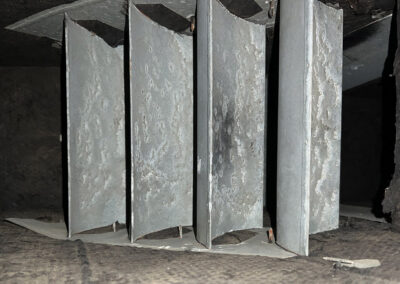 Clean ventilation duct with a smooth, dust-free surface.